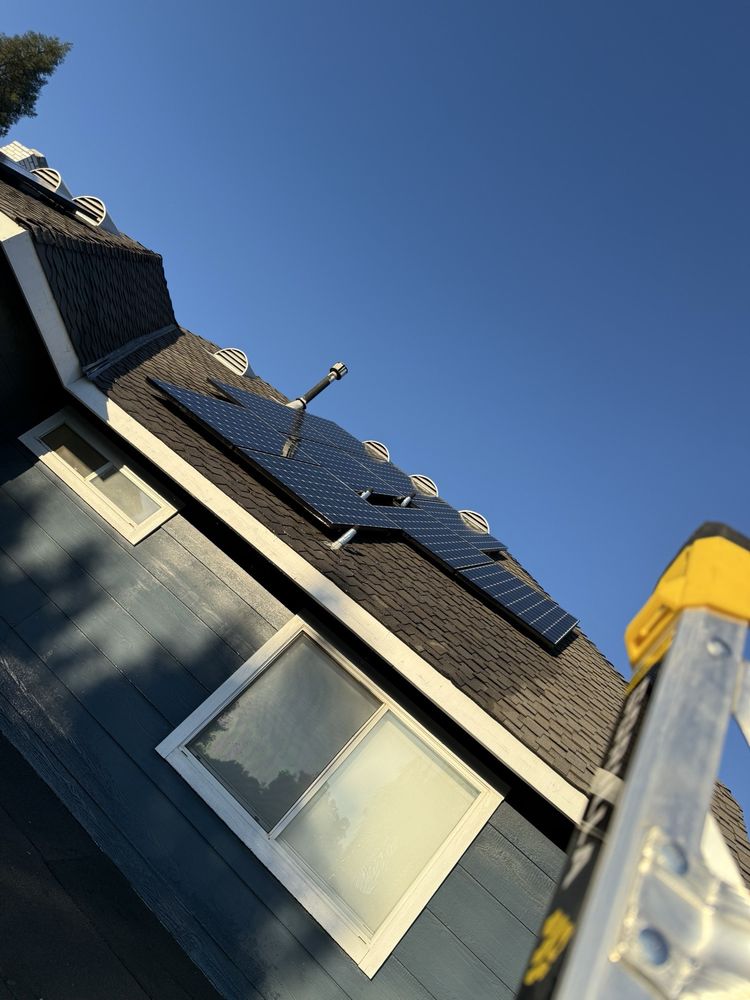 Solar panels serviced on a Fresno home by Garcia's Roof Cleaning Services
